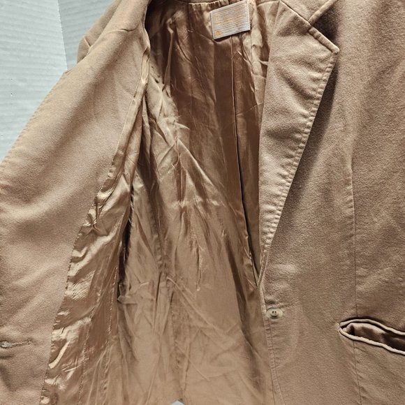 Mens Jacket Blazer Honey Brown100%  Camel Hair Satin Lined 2 Button Closure 46 R - Picture 4 of 15